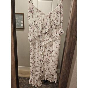 Caution to the wind slinky purple flower dress